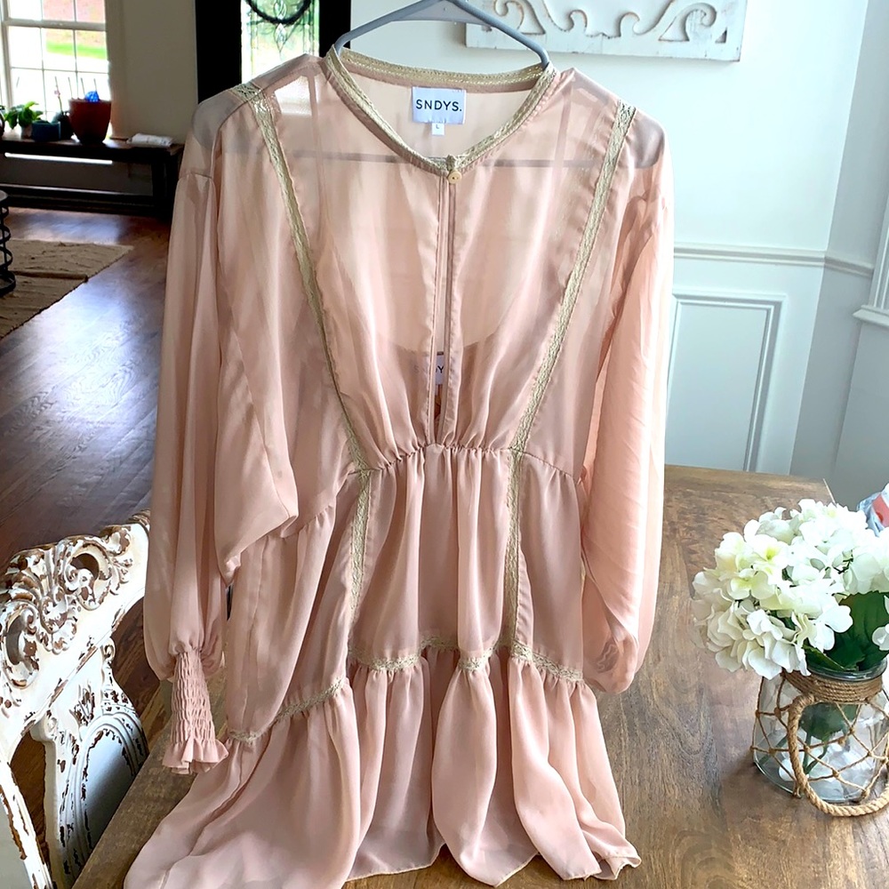 SNDYS nude babydoll dress- brand new